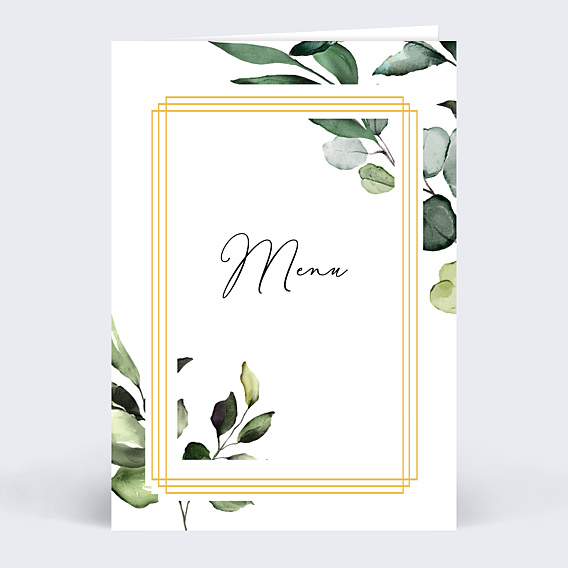 Menu mariage Cadre Eucalyptus