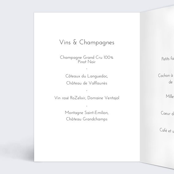 Menu mariage Puzzle Intérieur Gauche