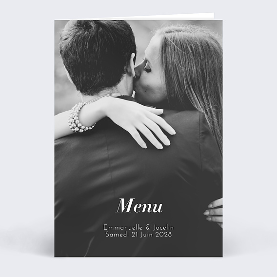 Menu de Mariage Sobre et Joli
