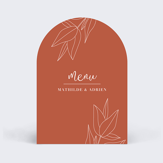 Menu Mariage Terracotta Flowers