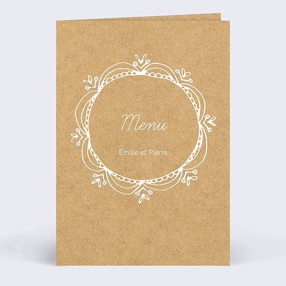 Menu mariage Timeline Dentelle