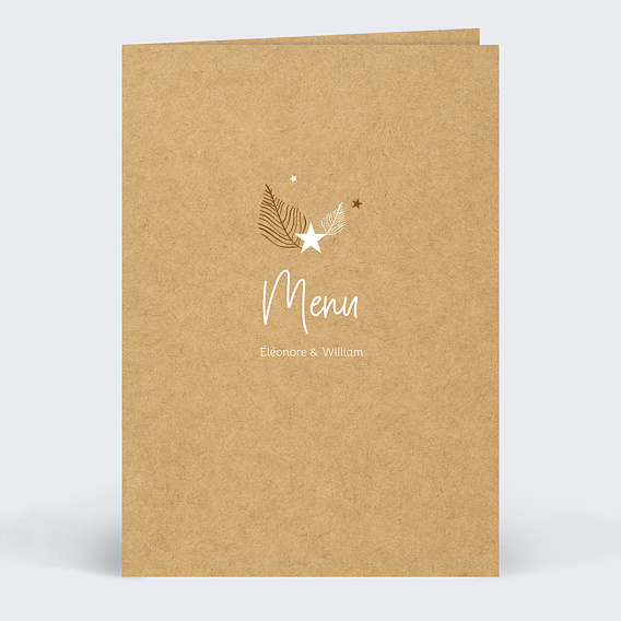 Menu de Mariage Tourbillon d'Étoiles Kraft