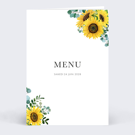 Menu Mariage Tournesol