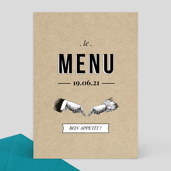Menu Mariage Vintage Ludique