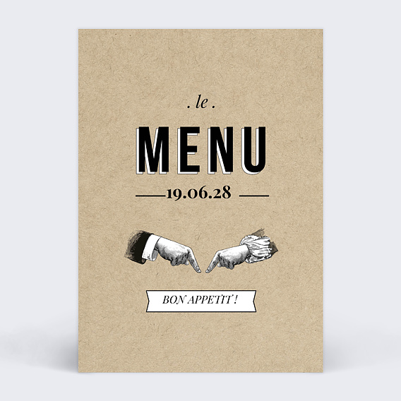 Menu mariage Vintage Ludique