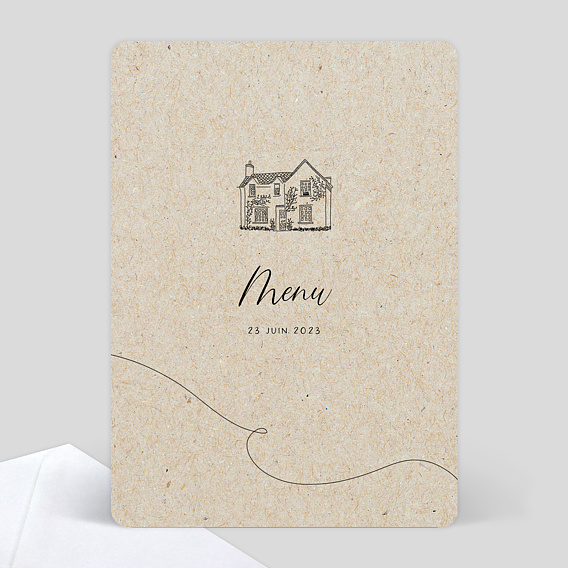 Menu Mariage Voyage Vintage