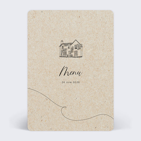 Menu mariage Voyage Vintage