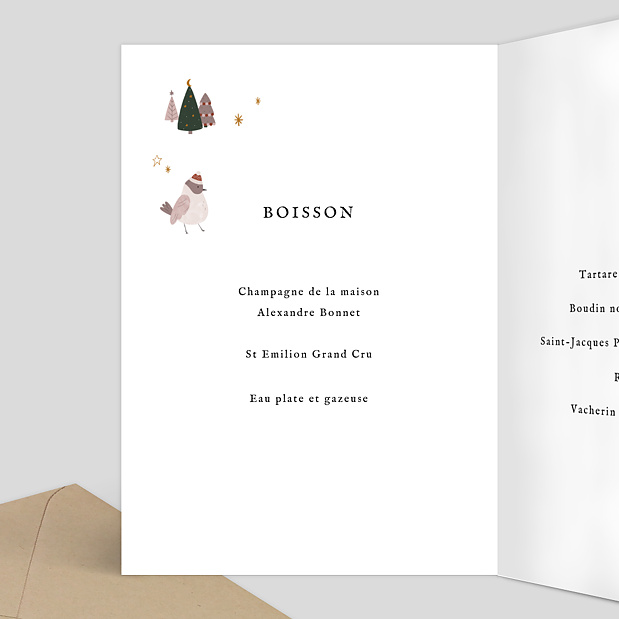 Menu Noël Roi des Forêts Intérieur Gauche