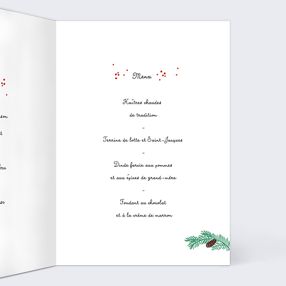 Menu Noël Pomme de Pin