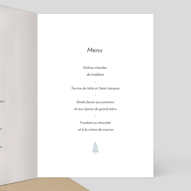 Menu Noël Village de Montagne Intérieur Droit