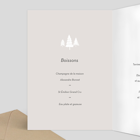 Menu de Noël Village de Montagne Intérieur Gauche