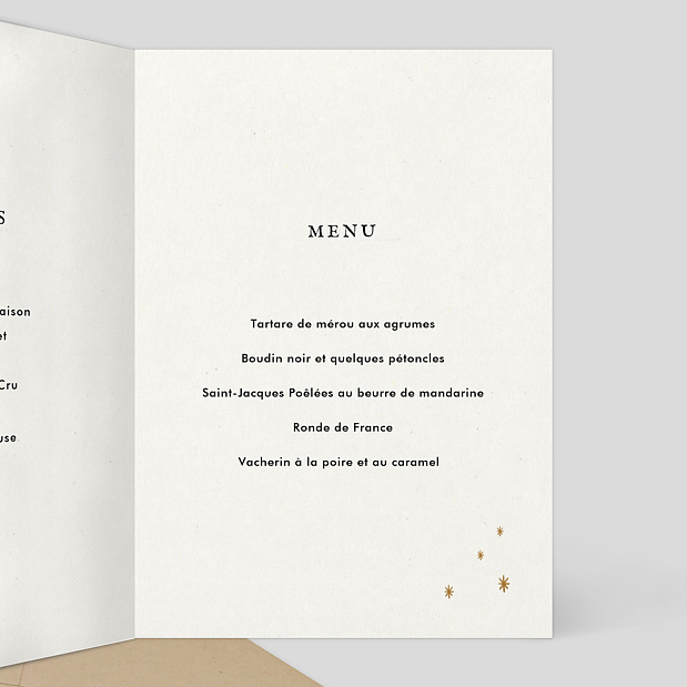 Menu Noël Petits biscuits Intérieur Droit