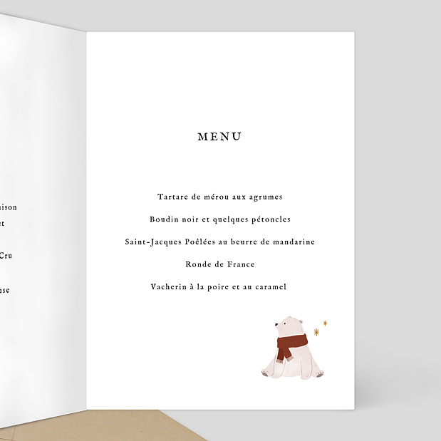 Menu Noël Roi des Forêts Intérieur Droit