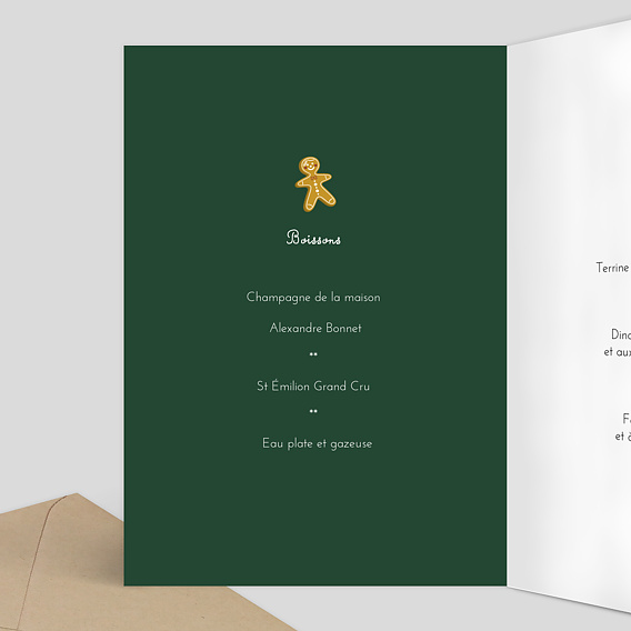 Menu de Noël Pain d'épices  Intérieur Gauche