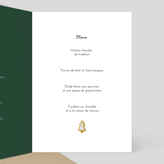 Menu de Noël Pain d'épices Intérieur Droit
