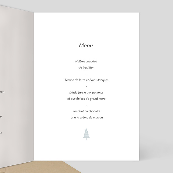 Menu de Noël Village de Montagne Intérieur Droit