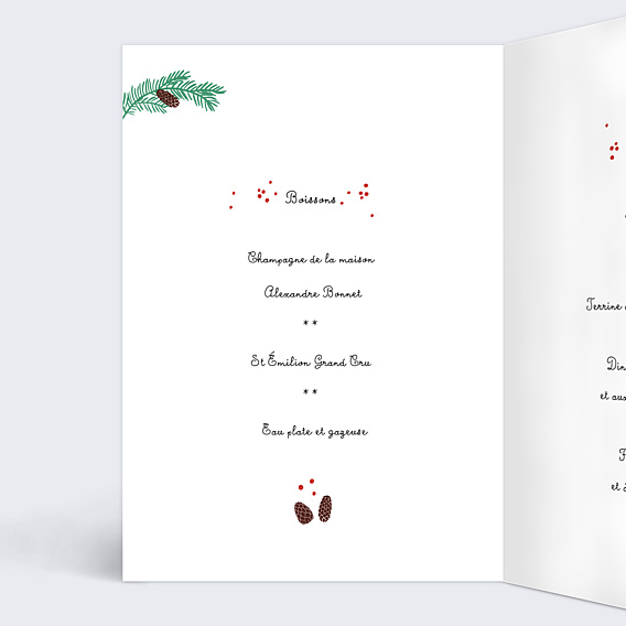 Menu Noël Pomme de Pin