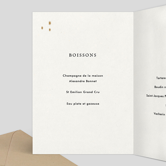 Menu de Noël Petits biscuits Intérieur Gauche