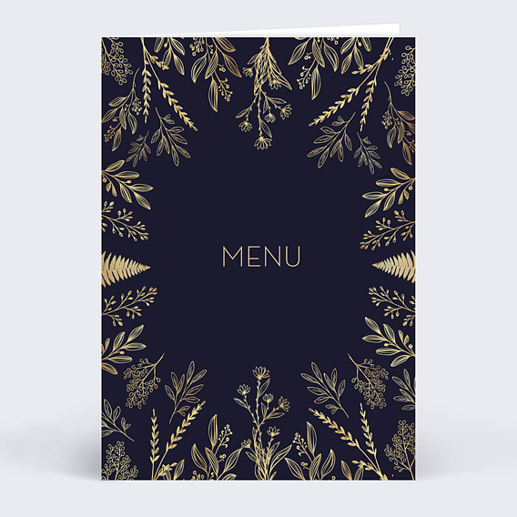 Menu de Noël Fleurs ocre
