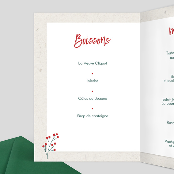 Menu de Noël Festif Intérieur Gauche