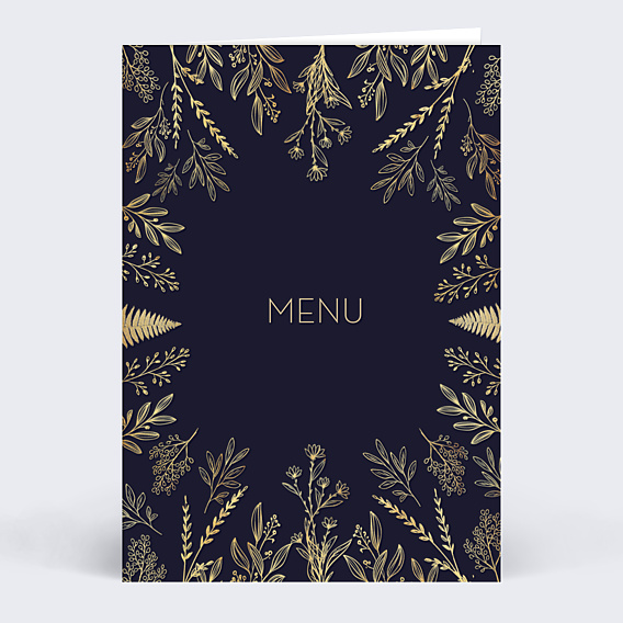 Menu Noël Fleurs ocre