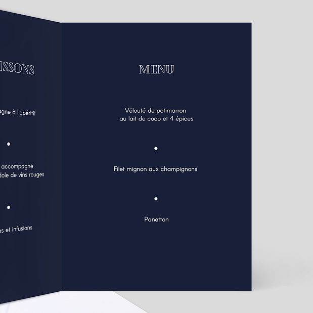 Menu Noël champêtre Intérieur Droit