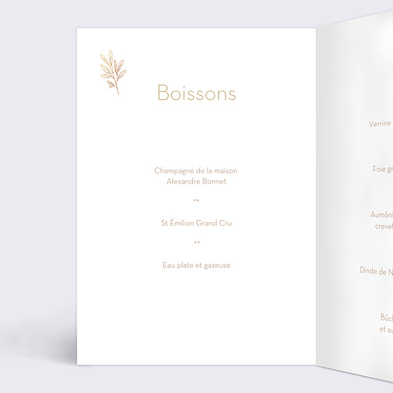 Menu Noël Fleurs ocre