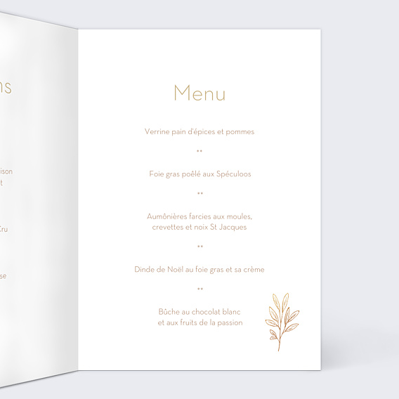 Menu Noël Fleurs ocre