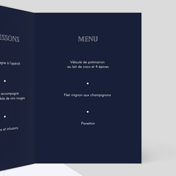 Menu de Noël Champêtre Intérieur Droit