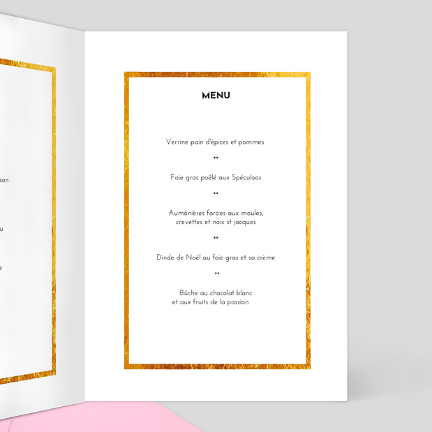 Menu Noël Joli Cadeau Intérieur Droit