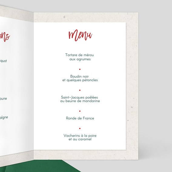 Menu de Noël Festif Intérieur Droit