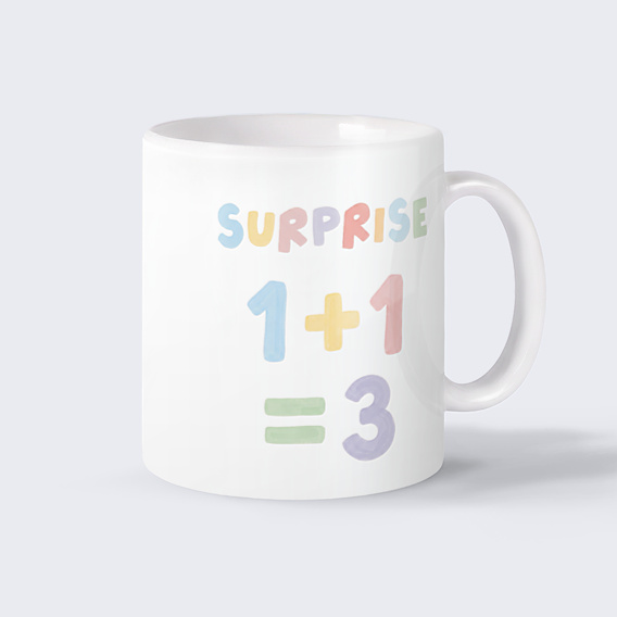 Mug annonce grossesse  1 + 1 = 3