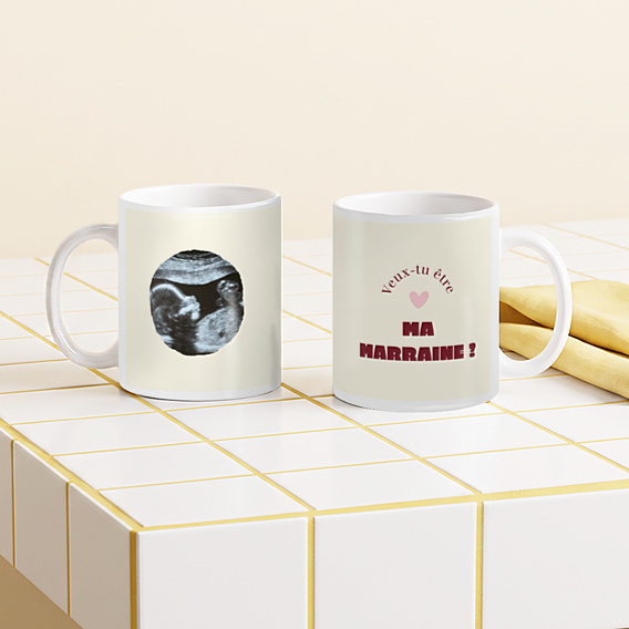 Mug annonce grossesse  Veux-tu marraine
