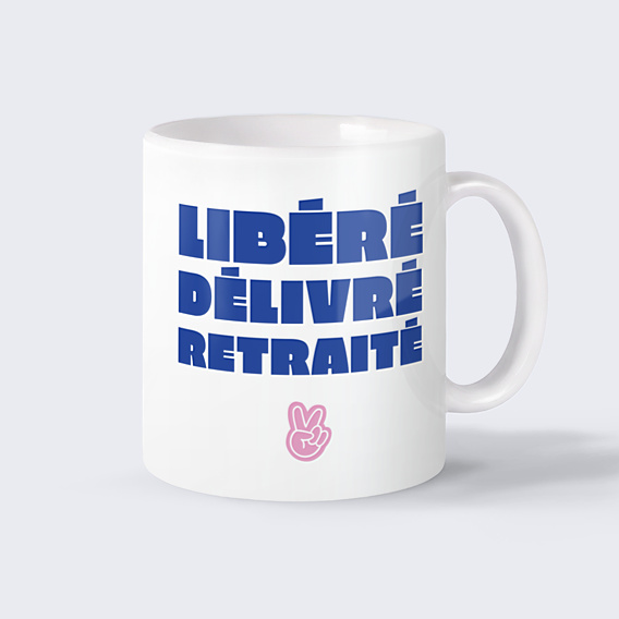 Mug entreprise Libéré, retraité
