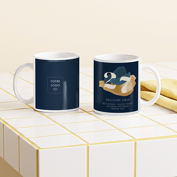 Mug entreprise Coup de pinceau bleu