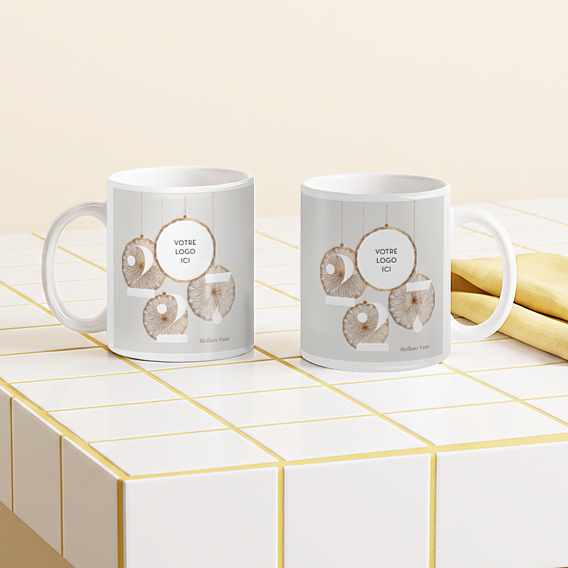Mug entreprise Boules de noël logo