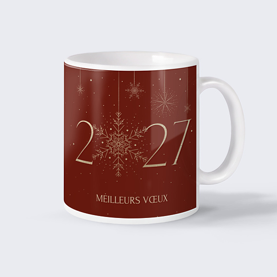Mug entreprise Voeux enneigés rouge