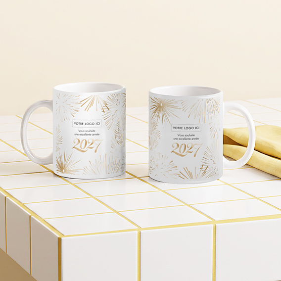 Mug entreprise Feu artifice logo