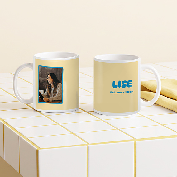 Mug entreprise Typo colorée collègue