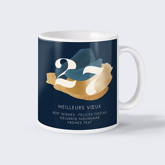 Mug entreprise Coup de pinceau bleu