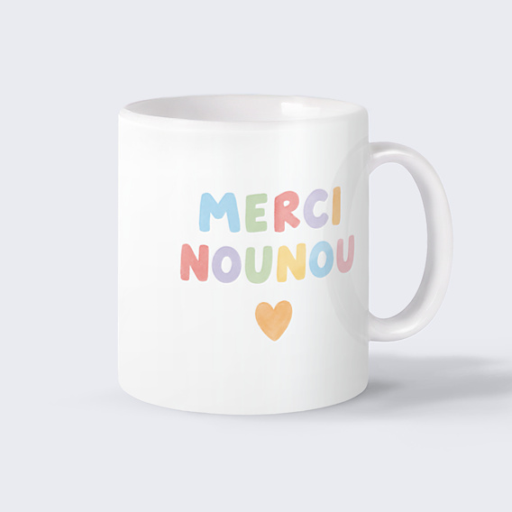 Mug famille Merci nounou colorée