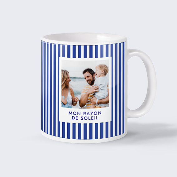 Mug famille Rayures bleu