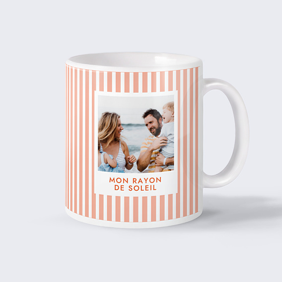 Mug famille Rayures orange