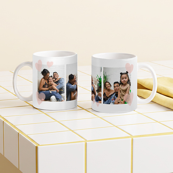 Mug famille Cœur pastel