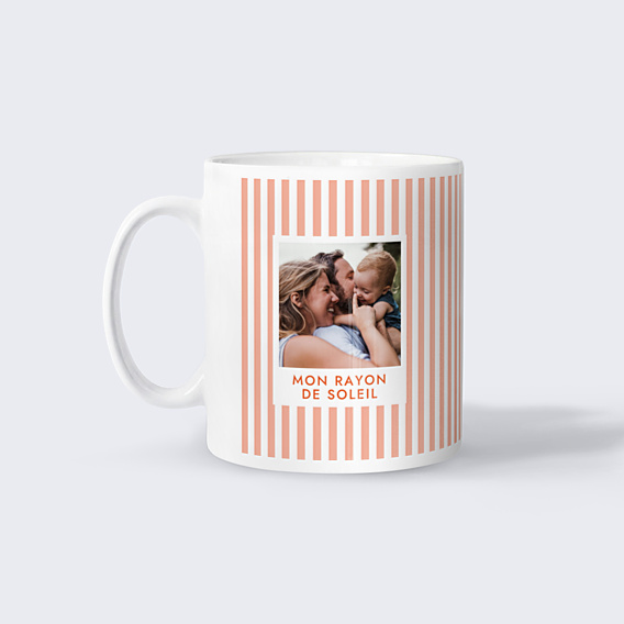 Mug famille Rayures orange