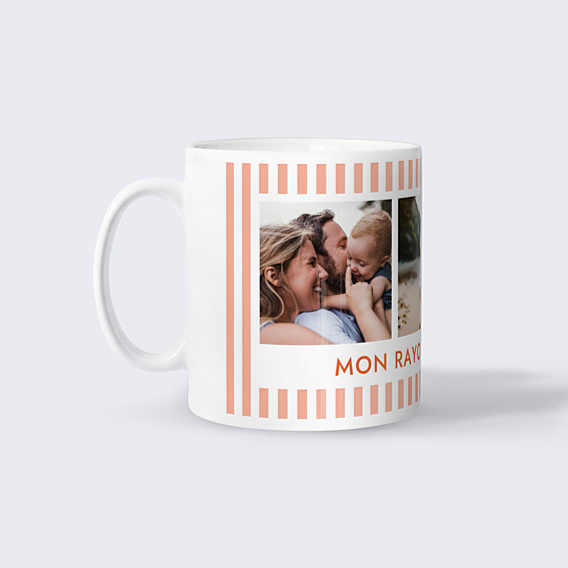 Mug famille Rayures orange