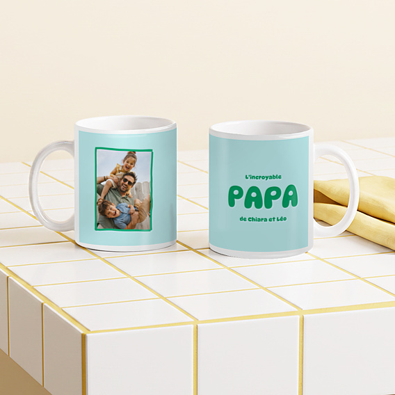 Mug famille Typo colorée Papa