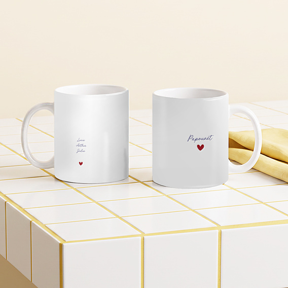 Mug famille Typo simple papa