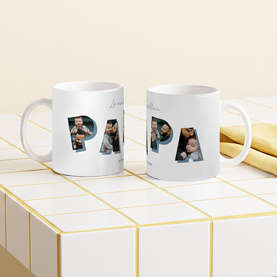 Mug famille Lettres papa