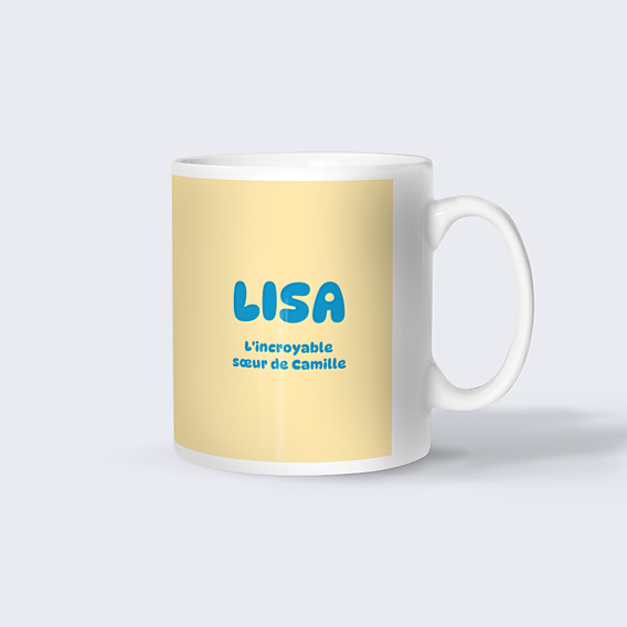 Mug famille Typo colorée Sœur